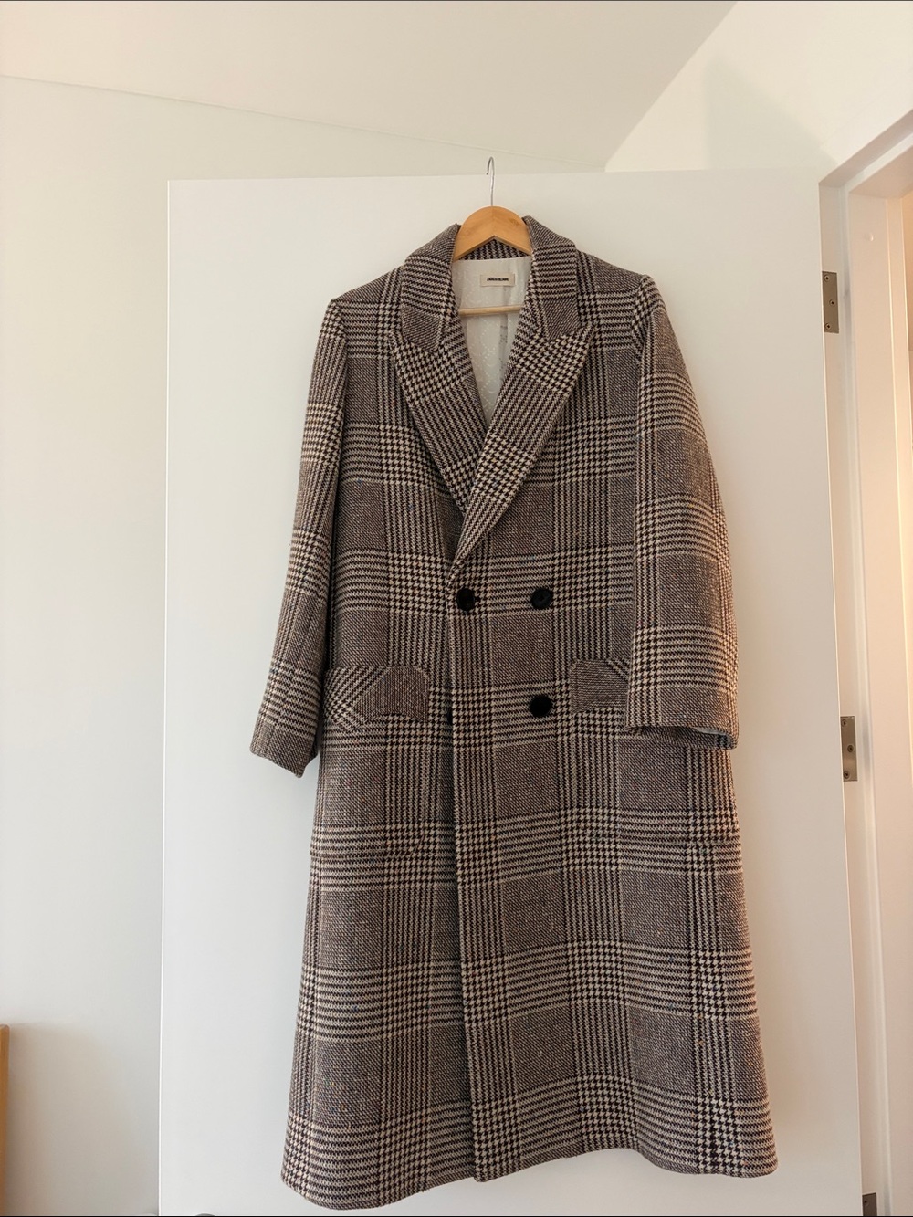 Zadig & Voltaire plaid tweed coat ft. a Prince of Wales print. (M; runs large)